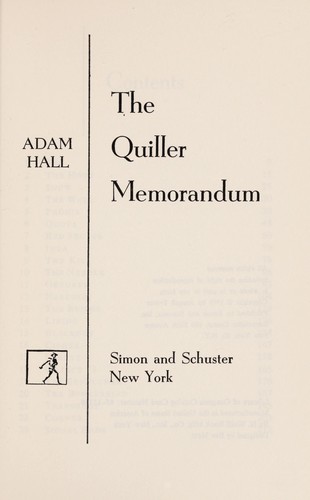 Cover of The Quiller Memorandum by Adam Hall